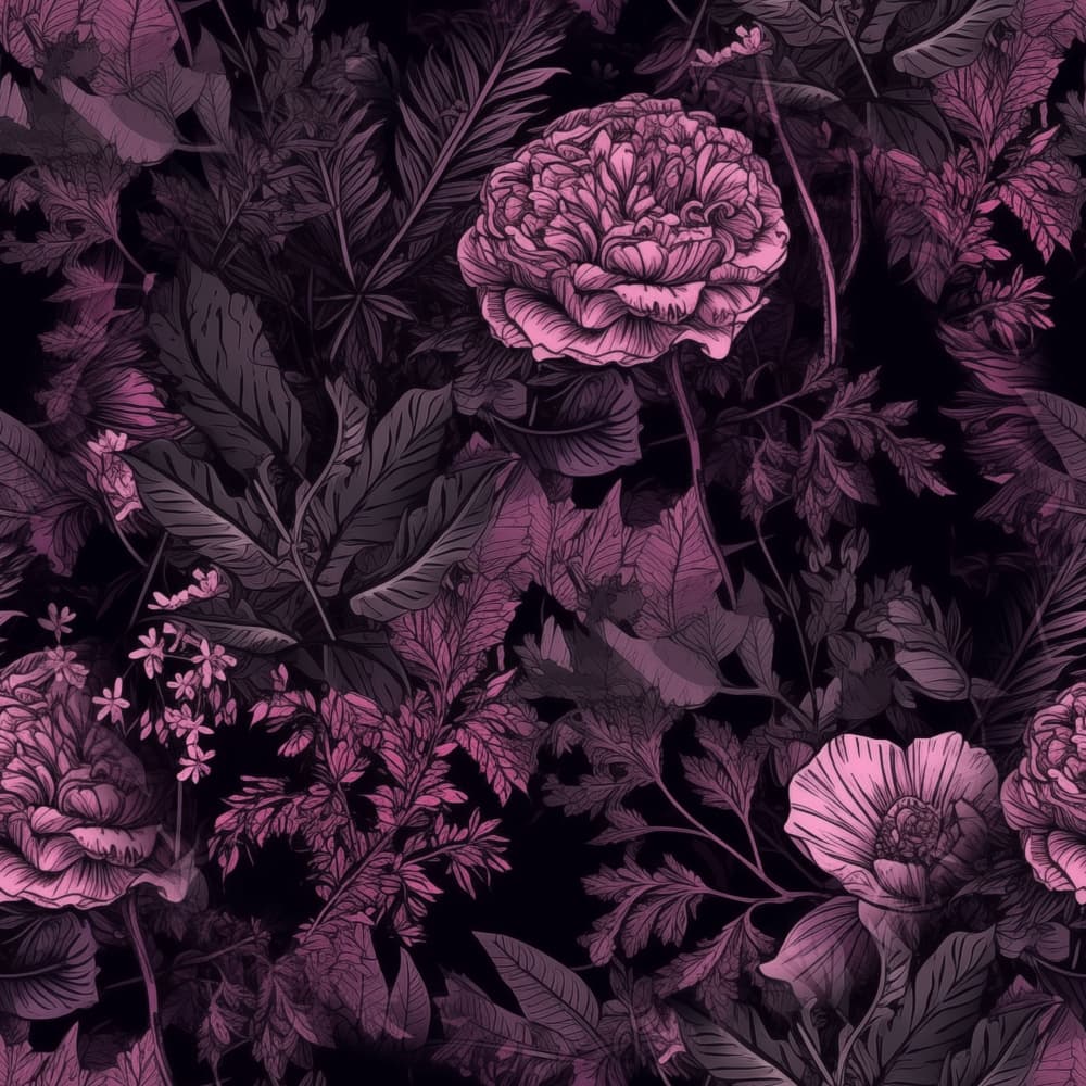 Dark Botanical Blooms by Justyna Jaszke — canvas wall art