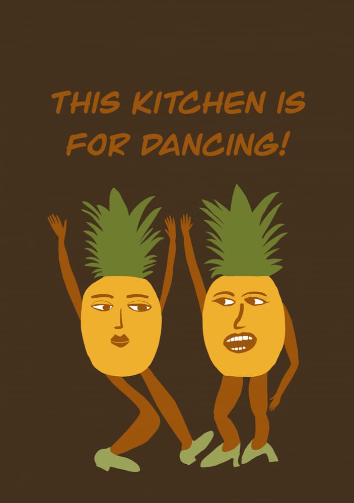 Kitchen Dancing Pineapples by Sharyn Bursic — canvas wall art