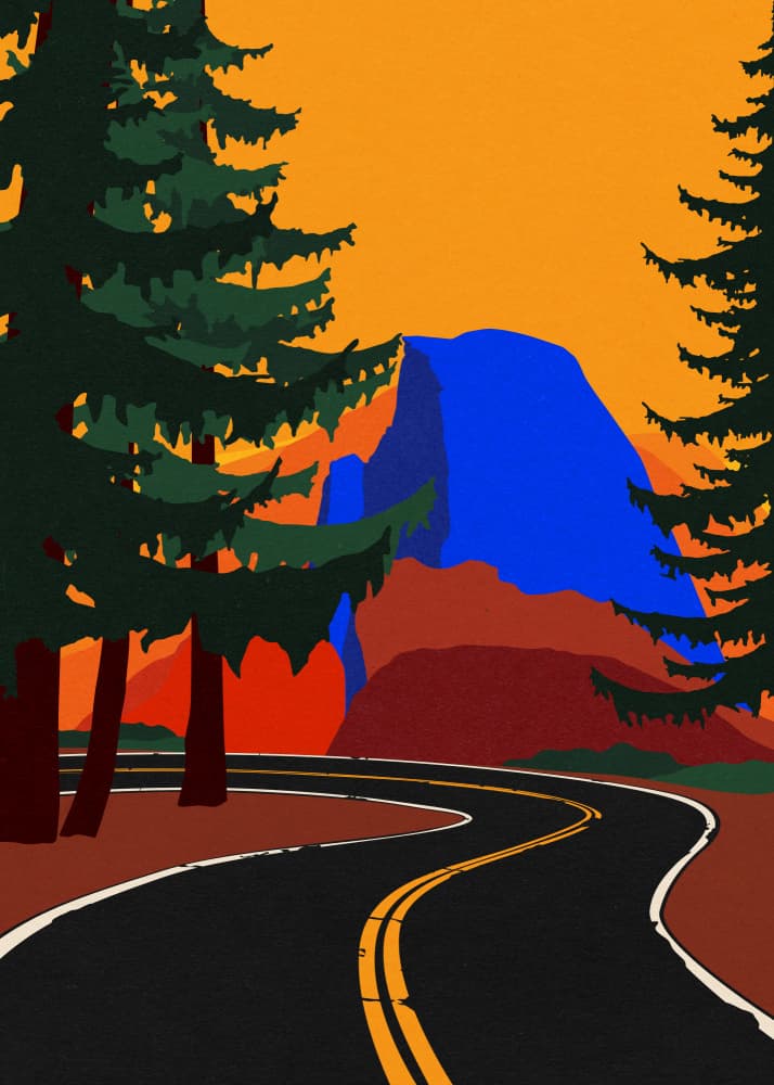 Clacier Road With Half Dome by Rosi Feist — canvas wall art