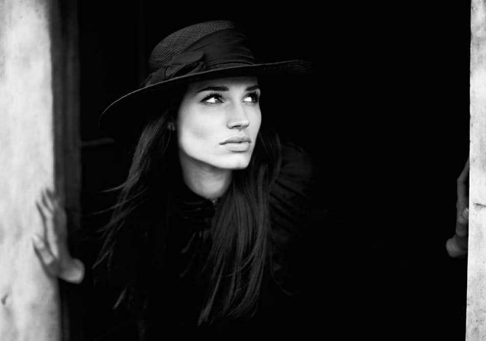 Mysterious Woman In Hat by Vedran Vidak — canvas wall art