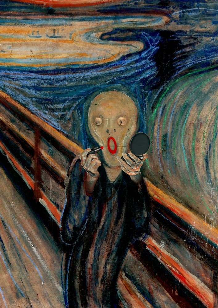 Screaming With Lipstick by Artem Pozdniakov — canvas wall art