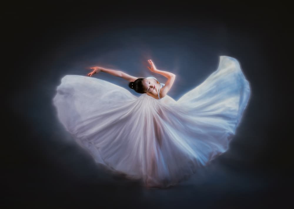 Floating Ballerina Grace by Mia Meng — canvas wall art