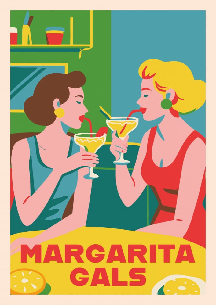 Margarita Gals by WallChart Art Studio — canvas wall art