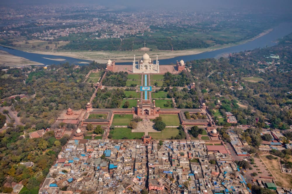 Taj Mahal Aerial View by Azim Khan Ronnie — canvas wall art