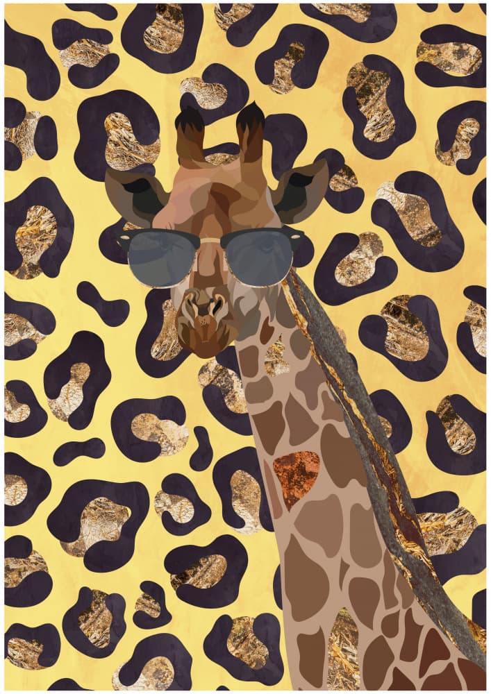 Cool Giraffe Leopard Style by Sarah Manovski — canvas wall art