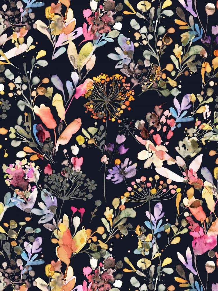 Vibrant Watercolor Wildflowers by Ninola Design — canvas wall art