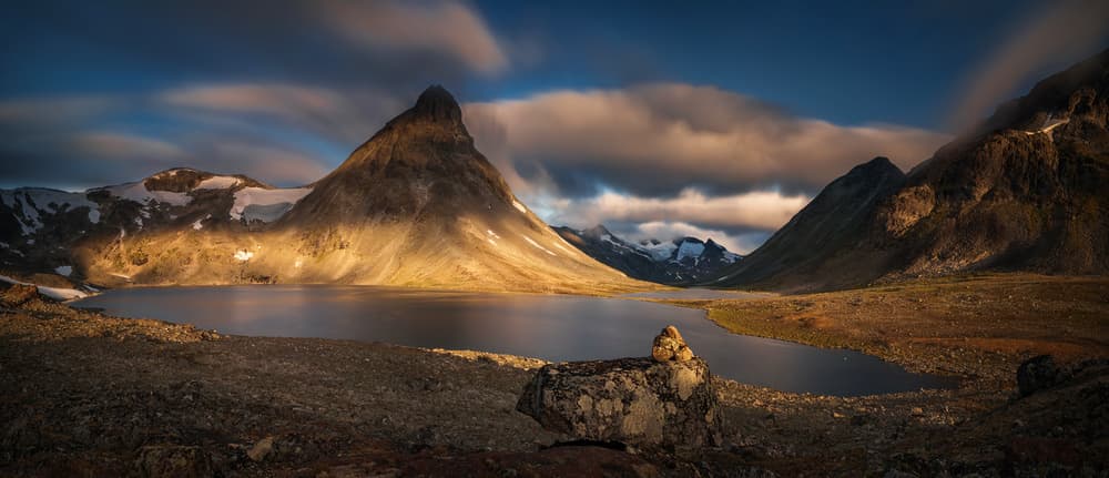 Golden Mountain Lake by Wojciech Kruczynski — canvas wall art