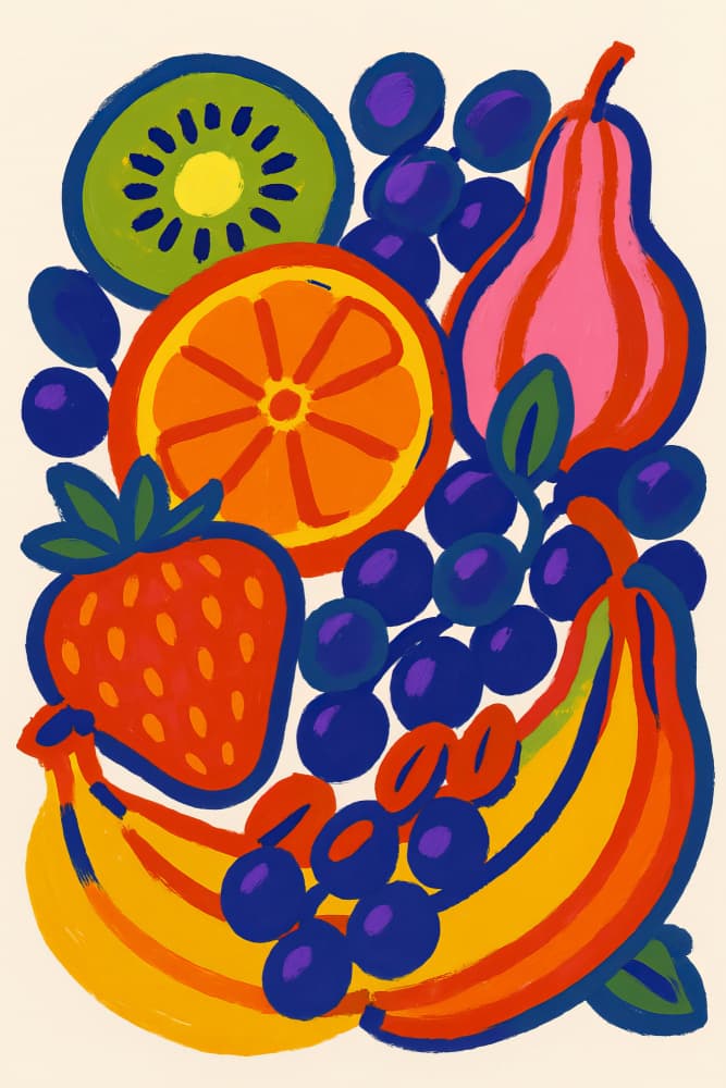 Colorful Fruit Medley by Frida Floral Studio — canvas wall art