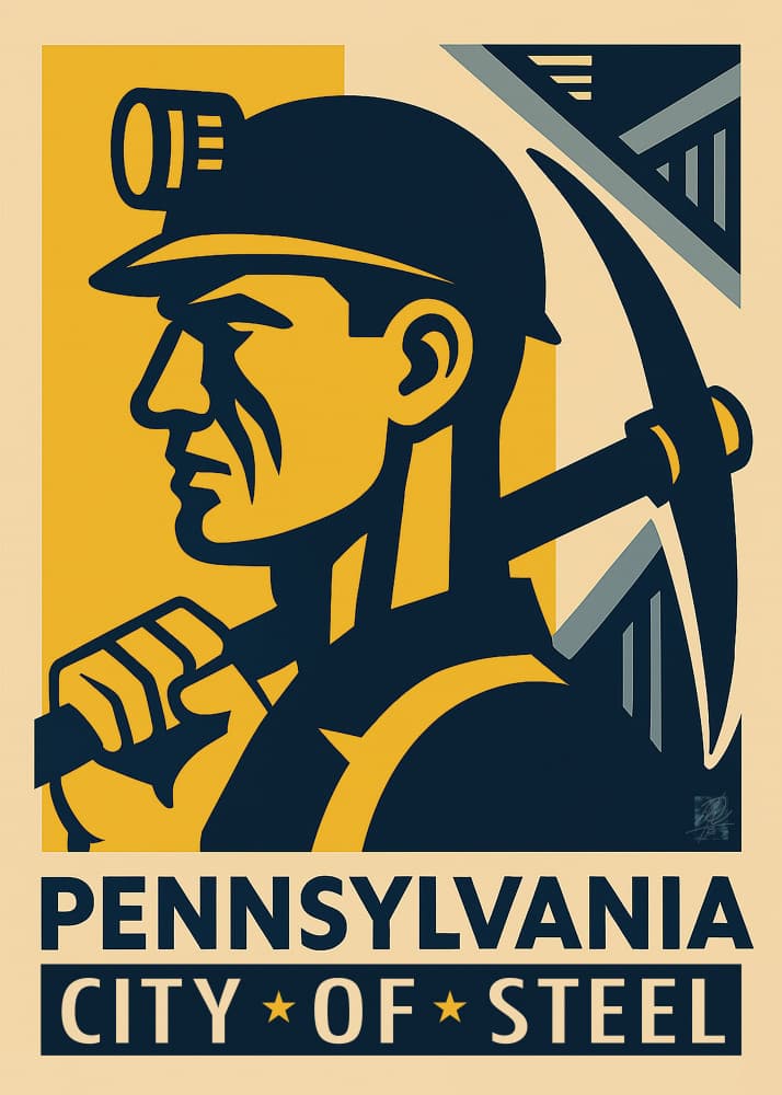 Steel City Miner by Osvaldo Russo — canvas wall art