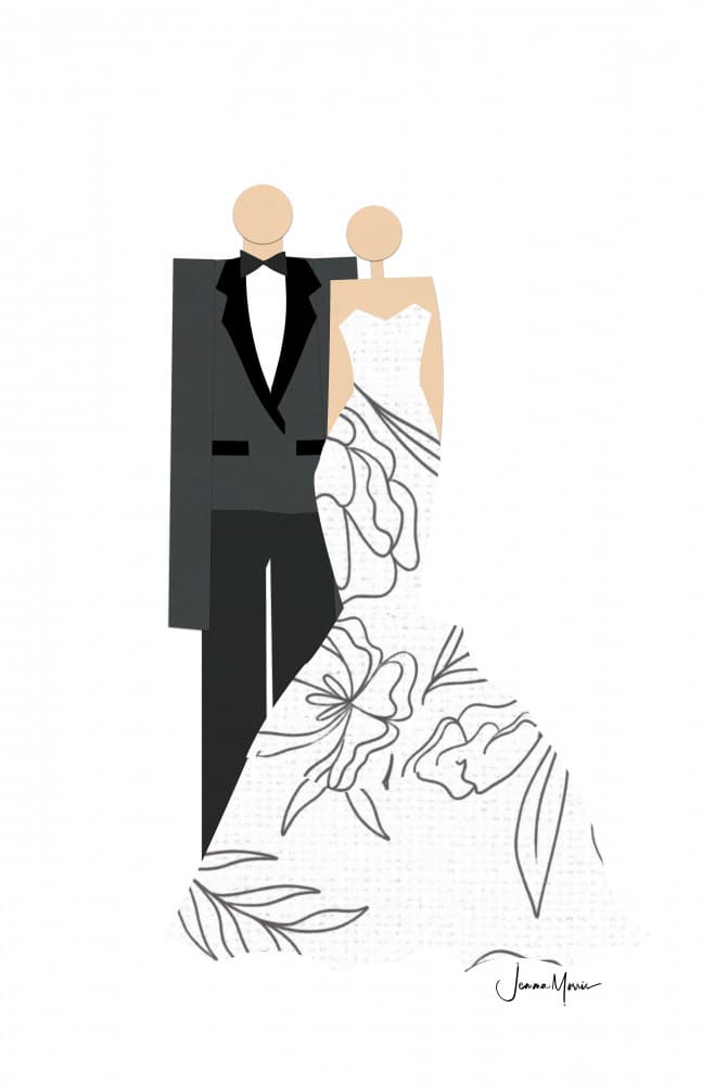 Minimalist Wedding Couple by Jemma Morris — canvas wall art