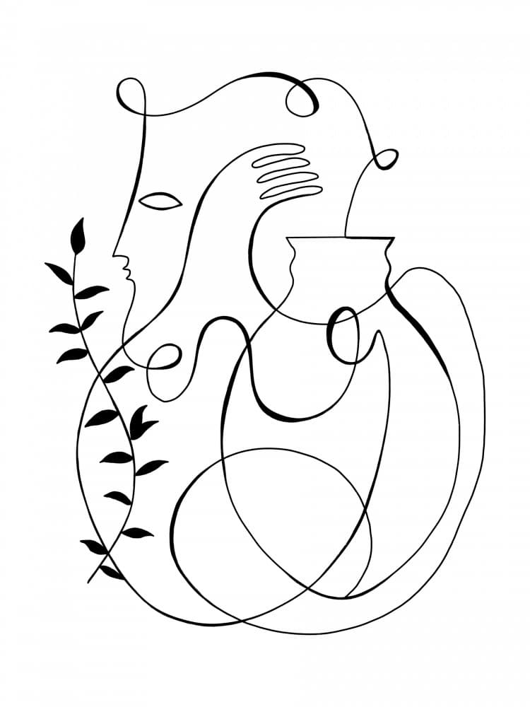 Face & Vase 3 by Shatha Al Dafai — canvas wall art