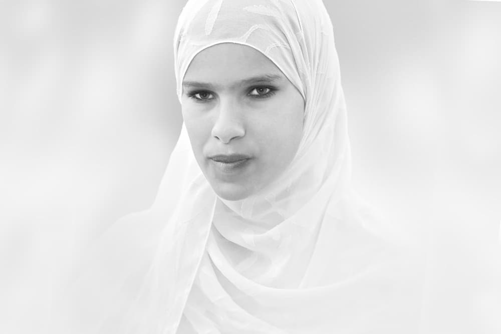Elegant Hijab Portrait by Juan Antonio Palacios — canvas wall art