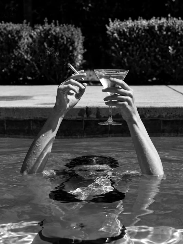 Elegant Poolside Indulgence by Andreas Magnusson — canvas wall art