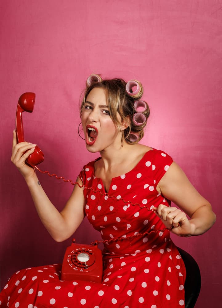 Vintage Phone Call Outburst by David Bennion — canvas wall art
