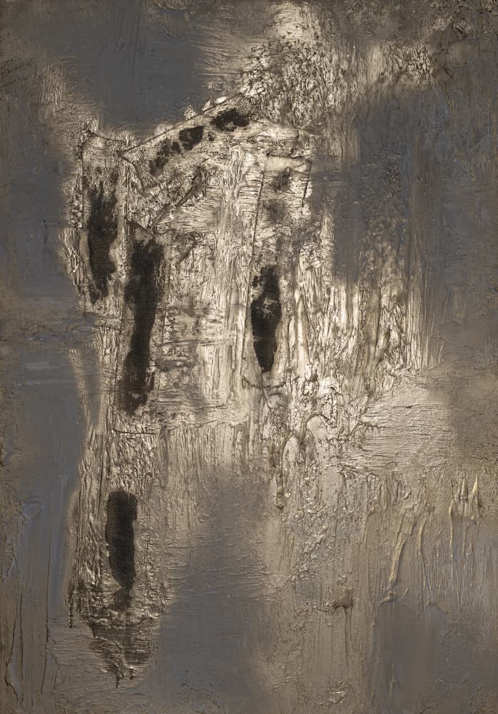 Metallic Grunge Abstract by Anete Purina-Purite — canvas wall art