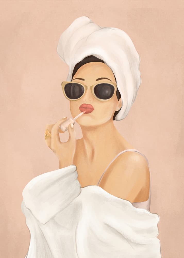 Chic Beauty Routine by Flow Line — canvas wall art