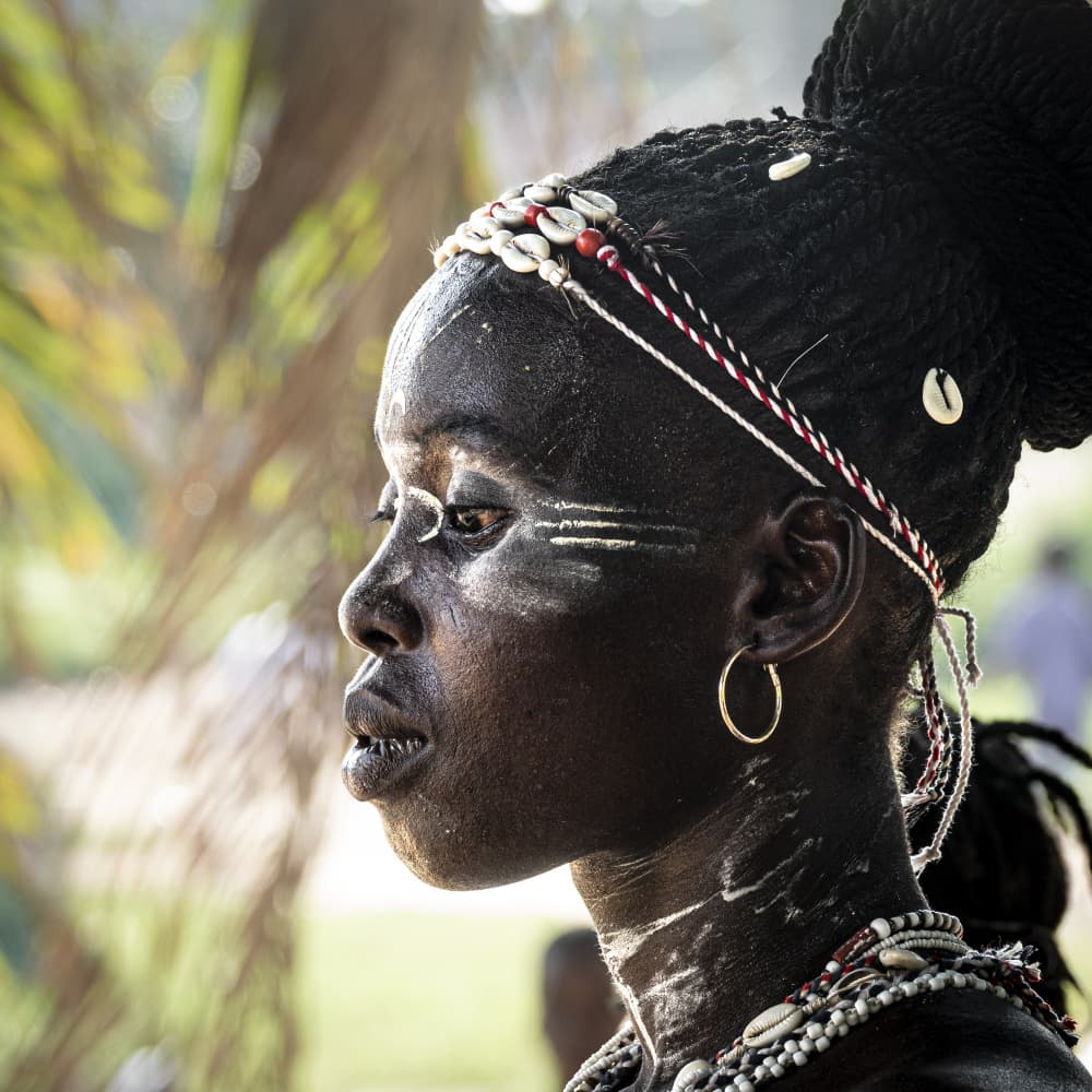 Adorned African Profile by Elena Molina — canvas wall art
