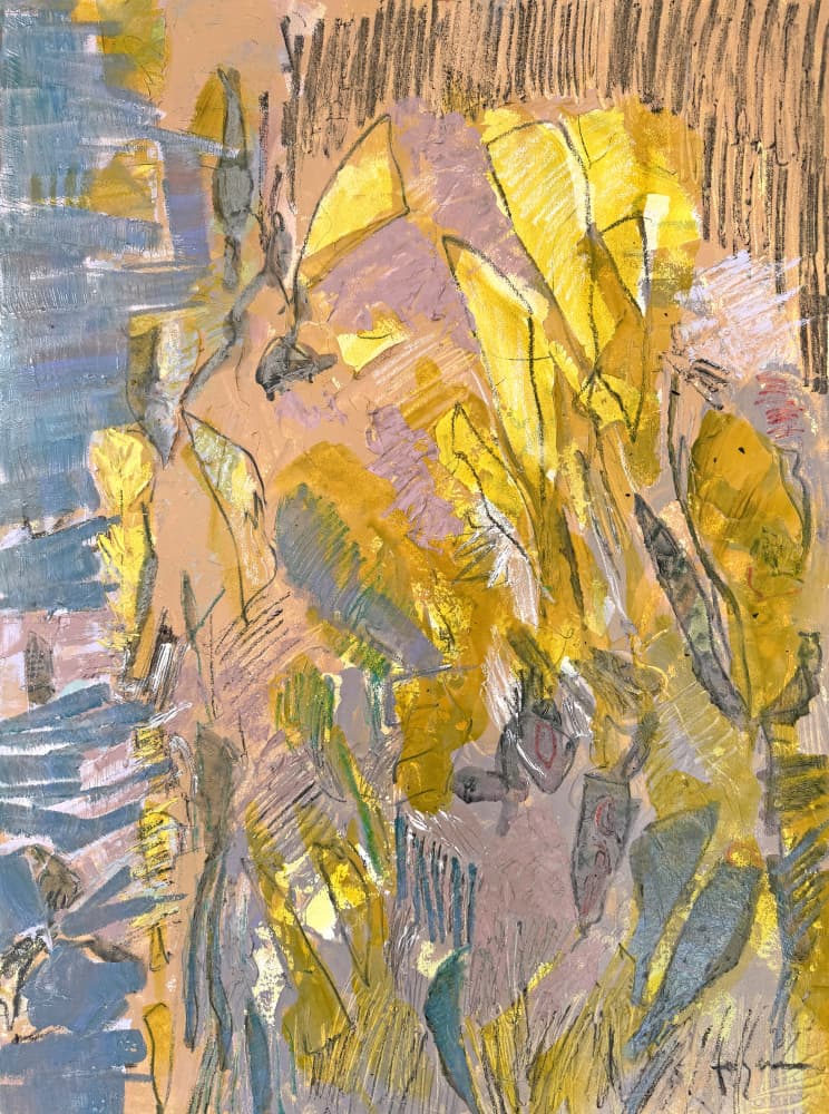 Golden Abstract Landscape by Dorothy Fagan — canvas wall art