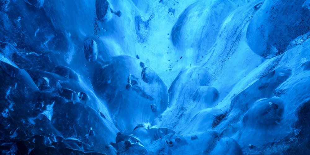 Deep Blue Ice Cave by Daniel Gastager — canvas wall art