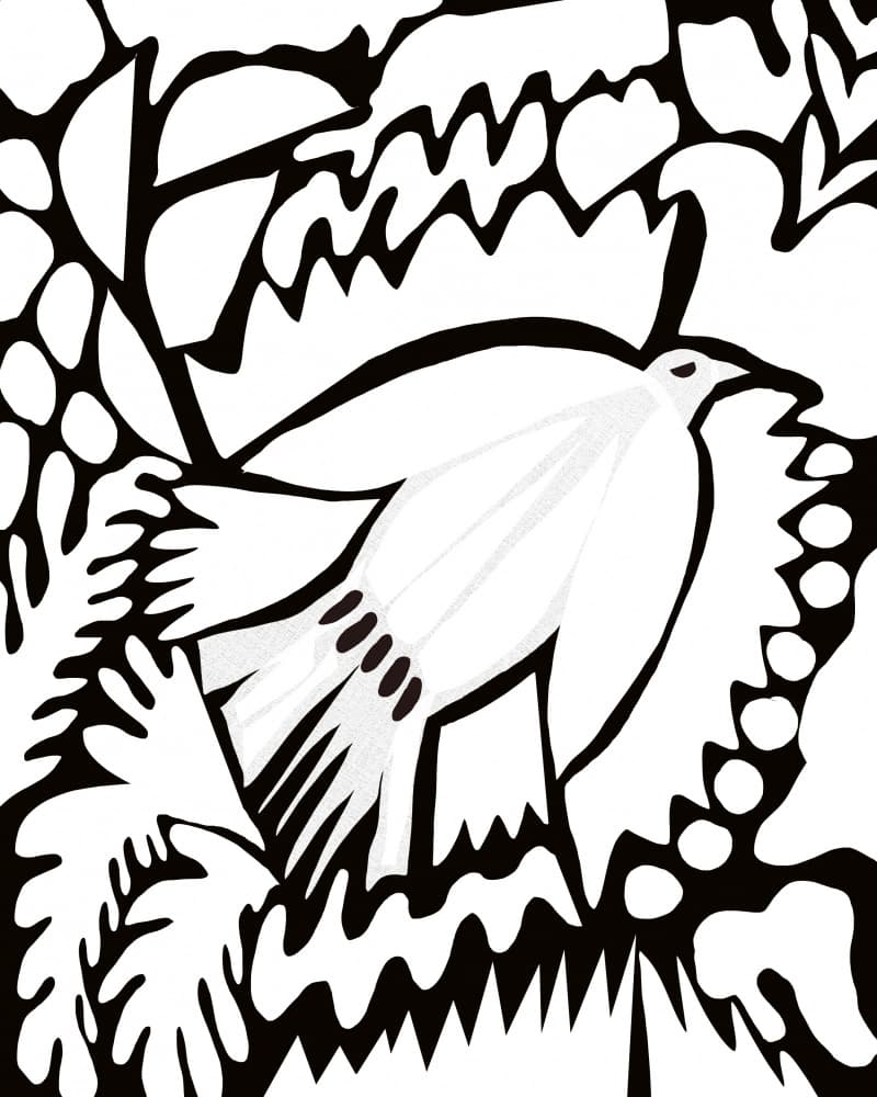 White Bird in Jungle by Josie George — canvas wall art