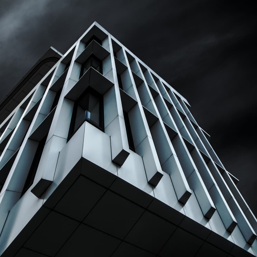 Sleek Building Angles by Gilbert Claes — canvas wall art