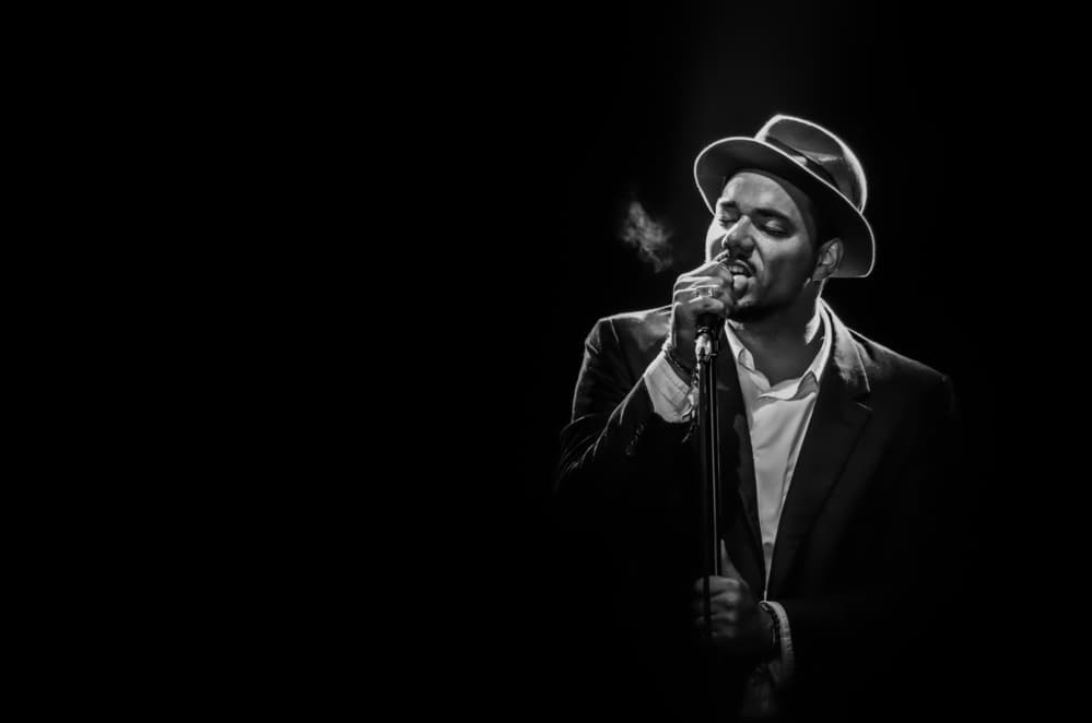 Soulful Singer Performance by Christophe L — canvas wall art