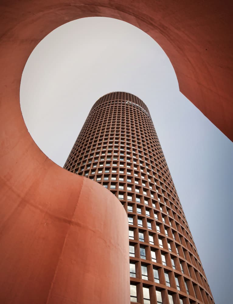 Terracotta Tower Curves by Renate Reichert — canvas wall art