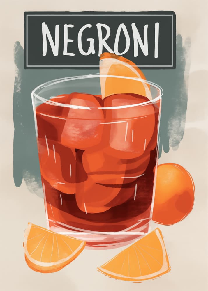 Classic Negroni Cocktail by Andreas Magnusson — canvas wall art