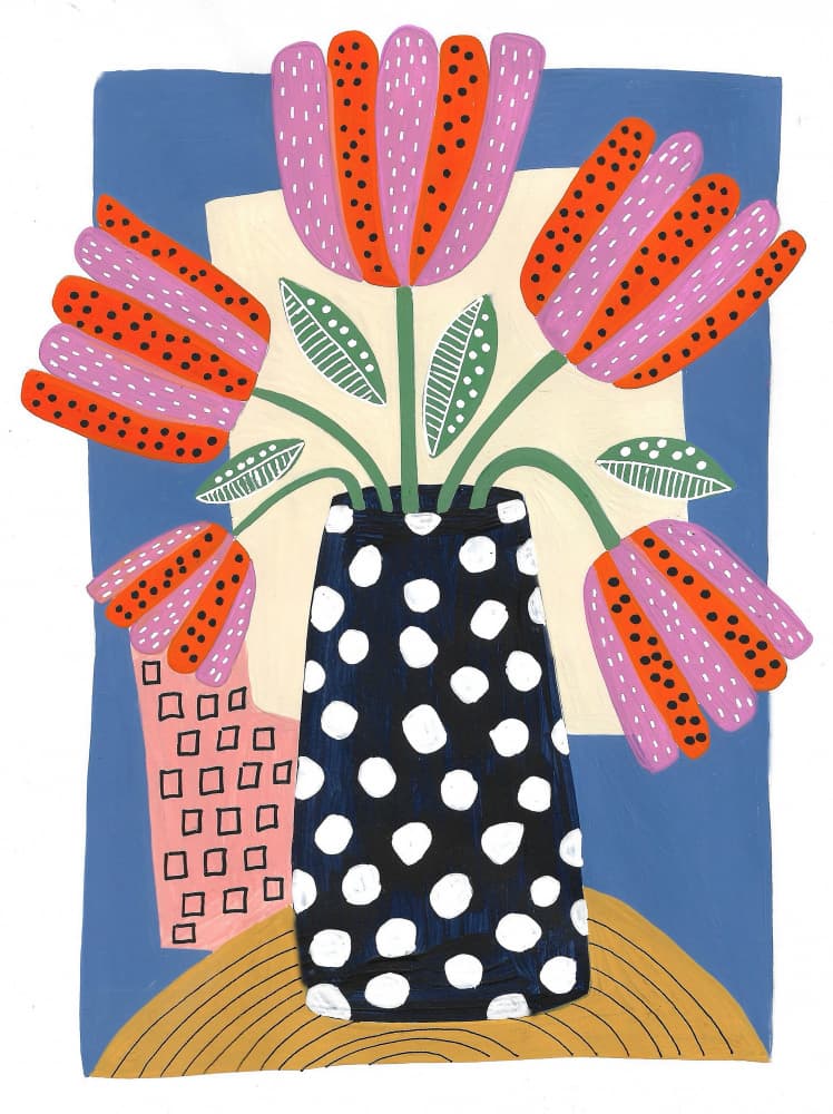 Vibrant Polka Dot Flowers