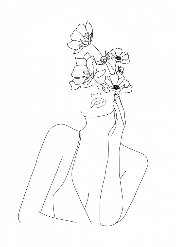 Elegant Woman Bloom by Nadjaa — canvas wall art