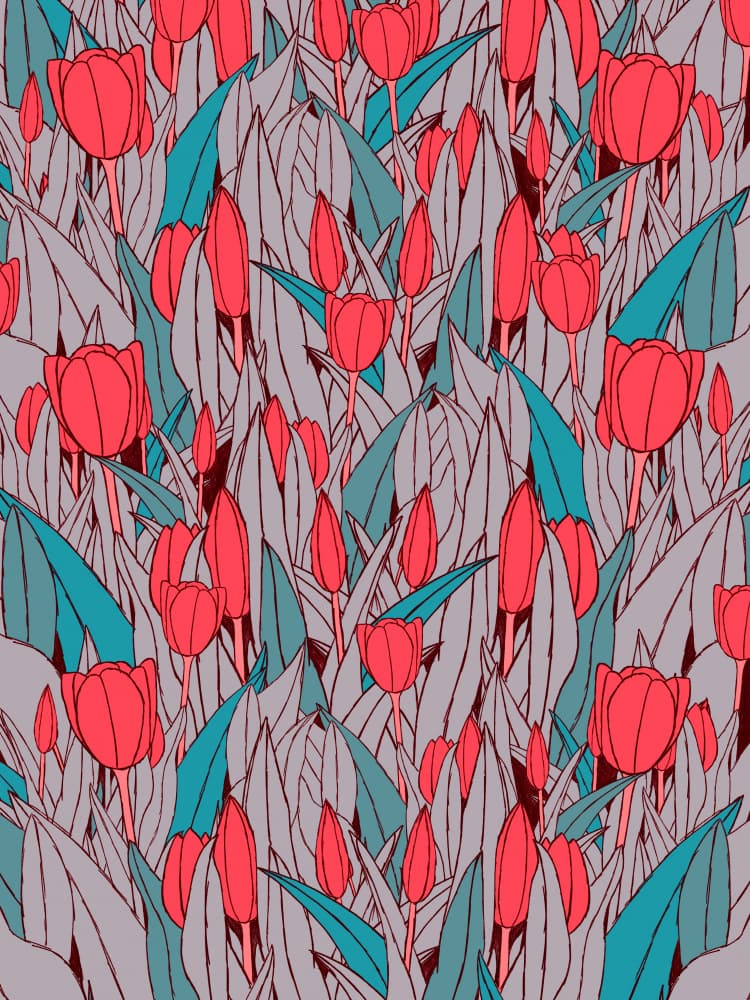 Vibrant Tulip Garden by Stephen Wade — canvas wall art