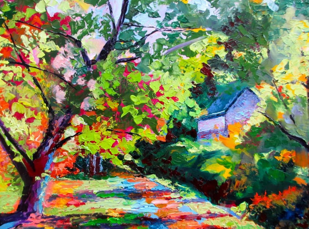 Vibrant Forest Home by Maxine Shore — canvas wall art