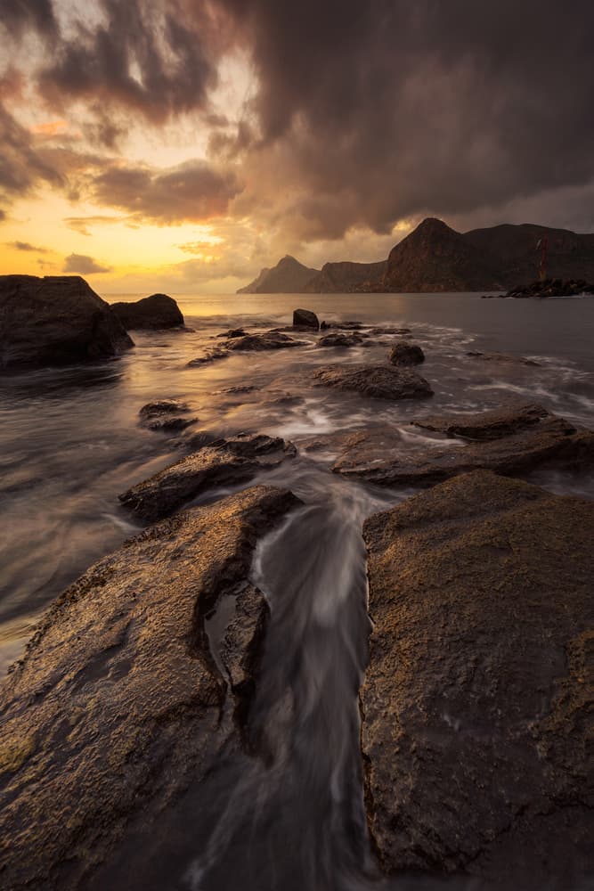 Dramatic Coastal Sunset by Antonio Carrillo Lopez — canvas wall art