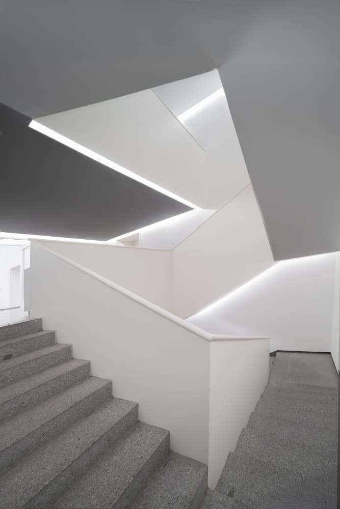 Modern Geometric Staircase by Rafael L. Bardají — canvas wall art