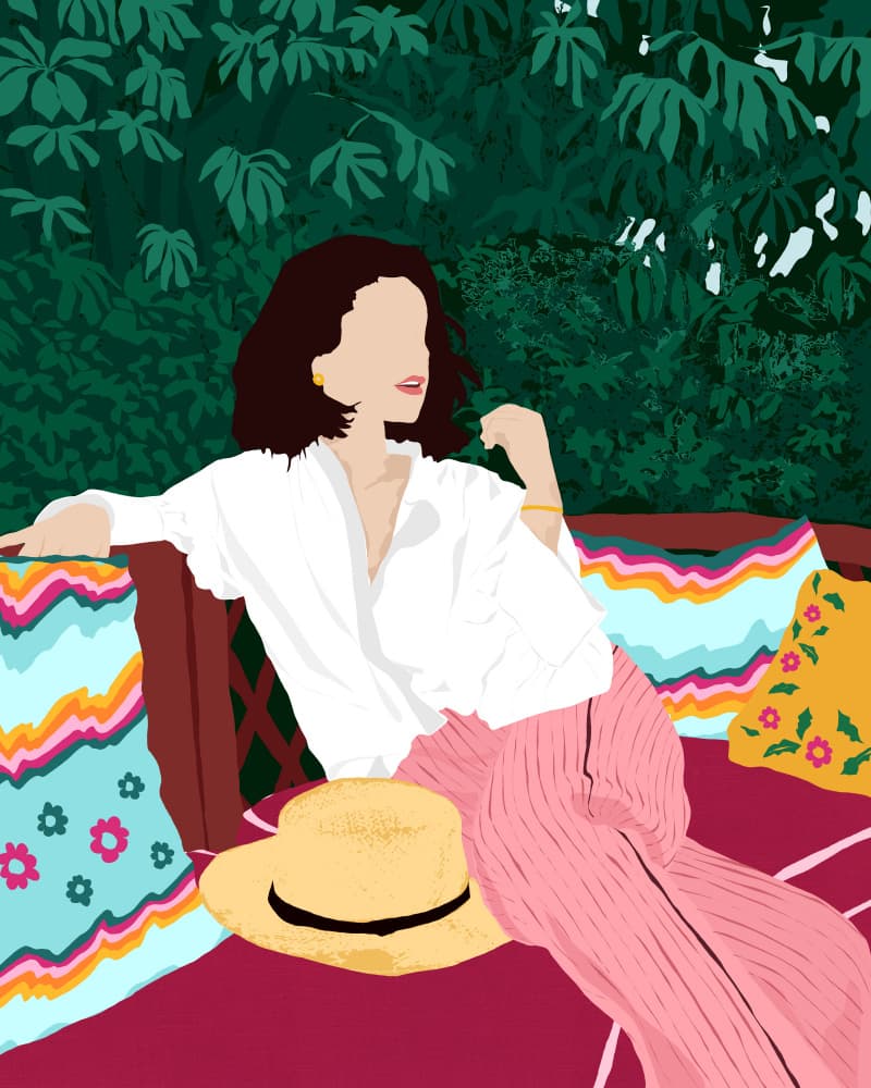 Woman's Tropical Retreat by Uma Gokhale — canvas wall art