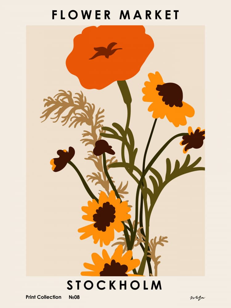 Flower Market. Stockholm by NKTN — canvas wall art