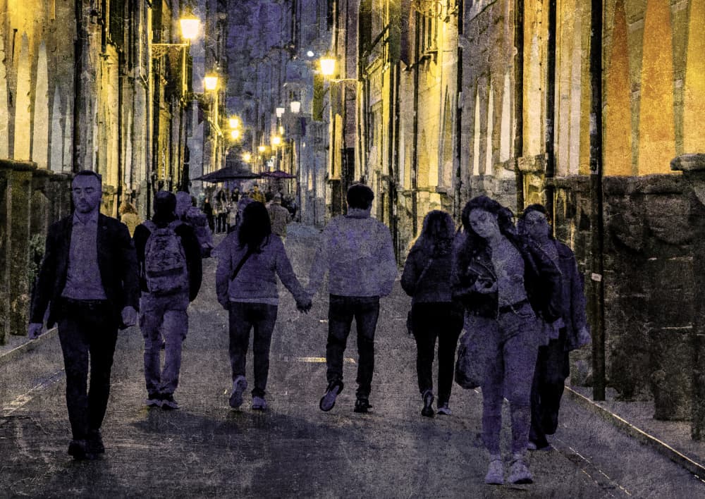 Urban Evening Stroll by Isabelle DUPONT — canvas wall art