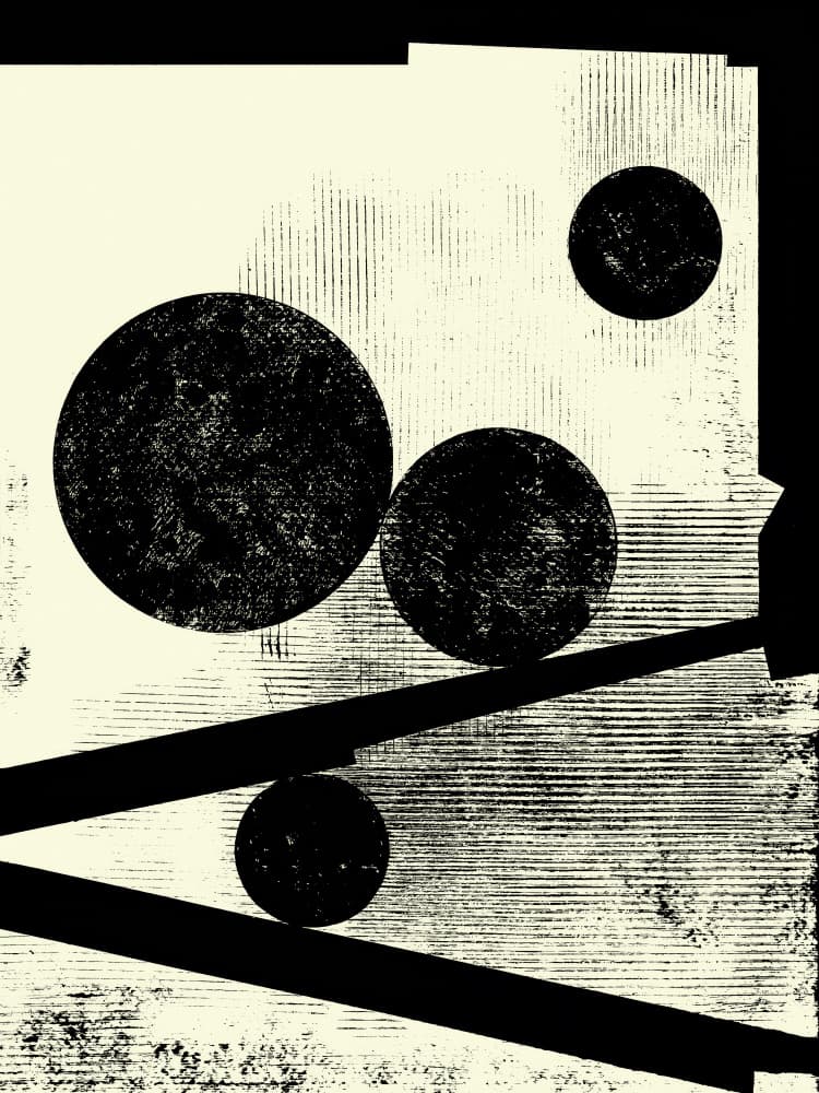 Black Circles Balance by Petr Strnad — canvas wall art