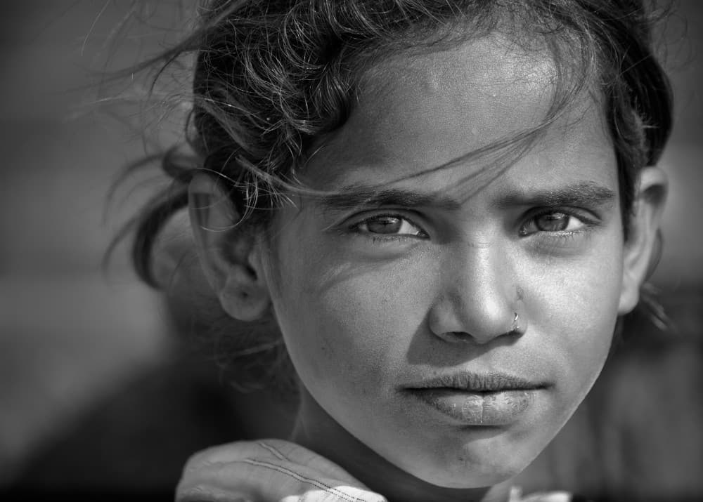 Staring Girl by Nilesh J. Bhange — canvas wall art
