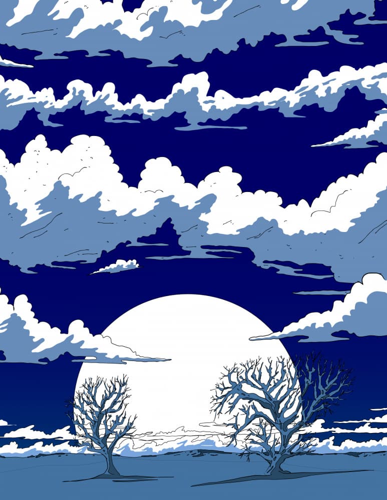 Moonlit Winter Night by Nicholas — canvas wall art