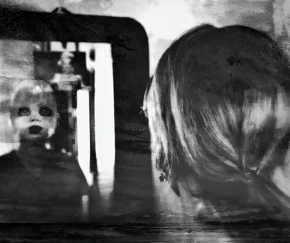 Creepy Doll Reflection by Dalibor Davidovic — canvas wall art
