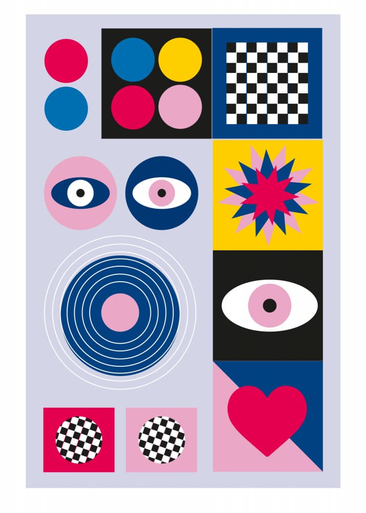 Vibrant Abstract Shapes by SERGIO ORTIZ — canvas wall art