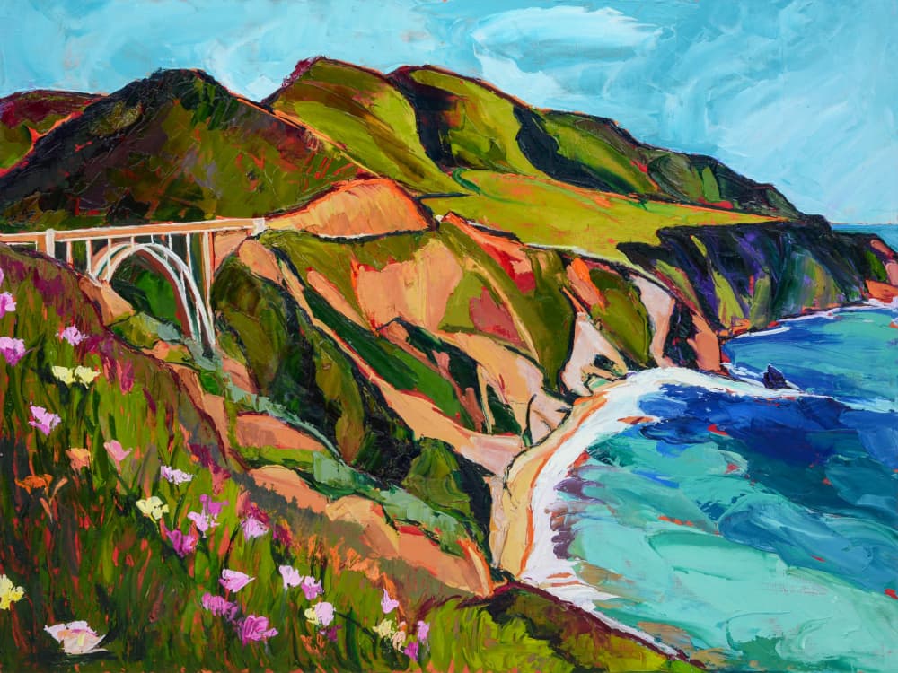 Bixby Bridge Coastal View by Maxine Shore — canvas wall art