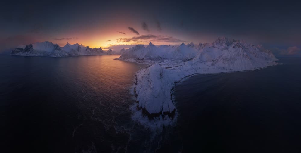 Arctic Winter Sunset by Cesar Alvarez Osorio — canvas wall art