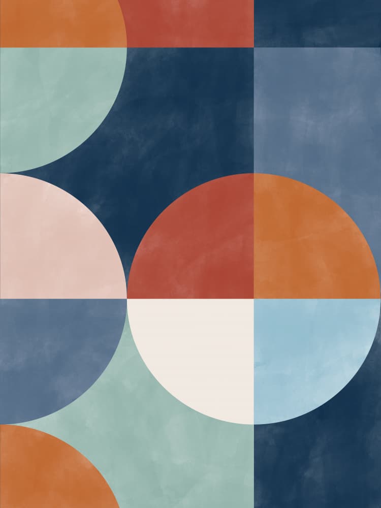 Geometric Color Blocks by Elena Ristova — canvas wall art