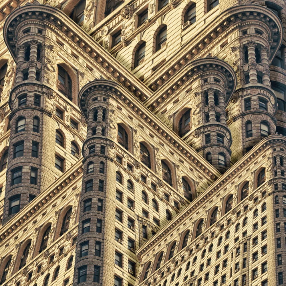Ornate Building Facades by Marja van den Hurk — canvas wall art