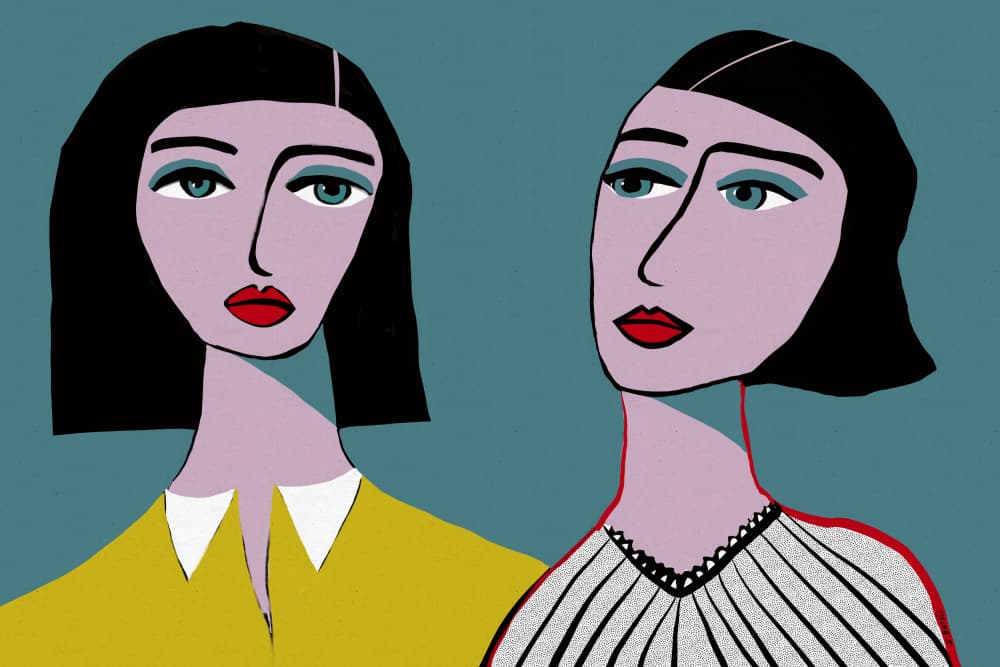 Two Stylish Women by Sharyn Bursic — canvas wall art