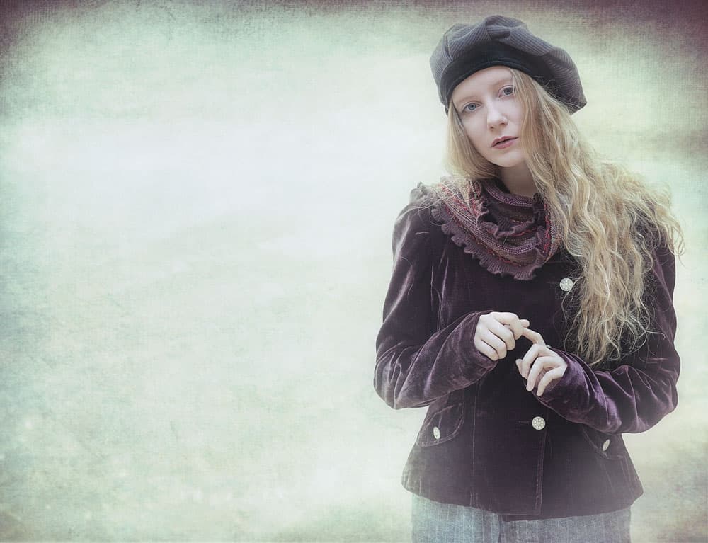 Ethereal Woman Beret by kenp — canvas wall art
