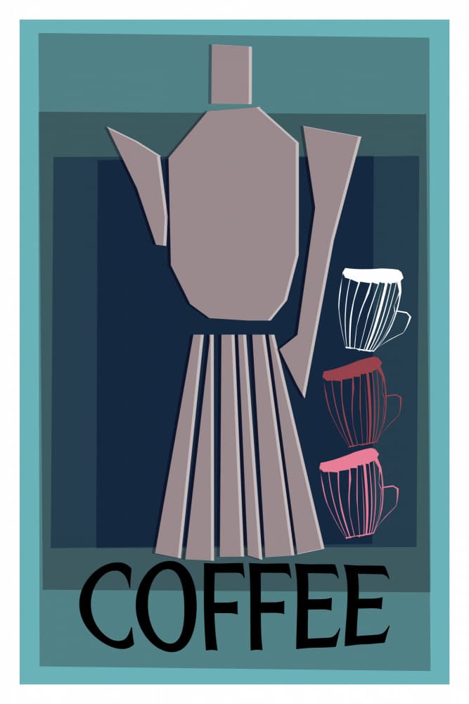 Geometric Coffee Moka by casa cartissi — canvas wall art