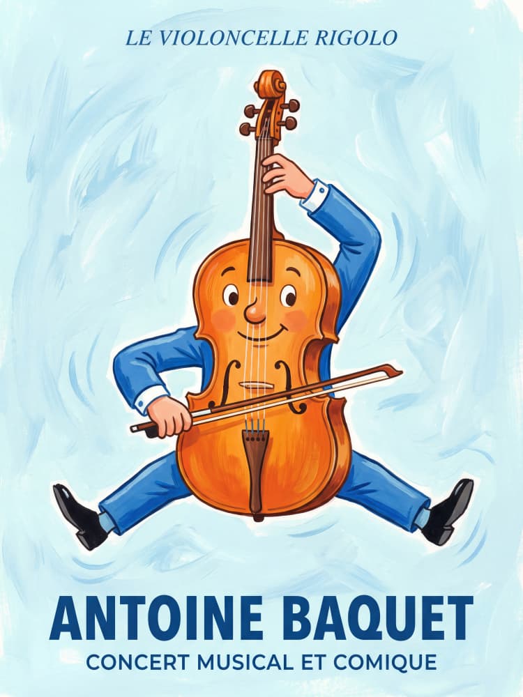 Funny Cello Character by Andreas Magnusson — canvas wall art